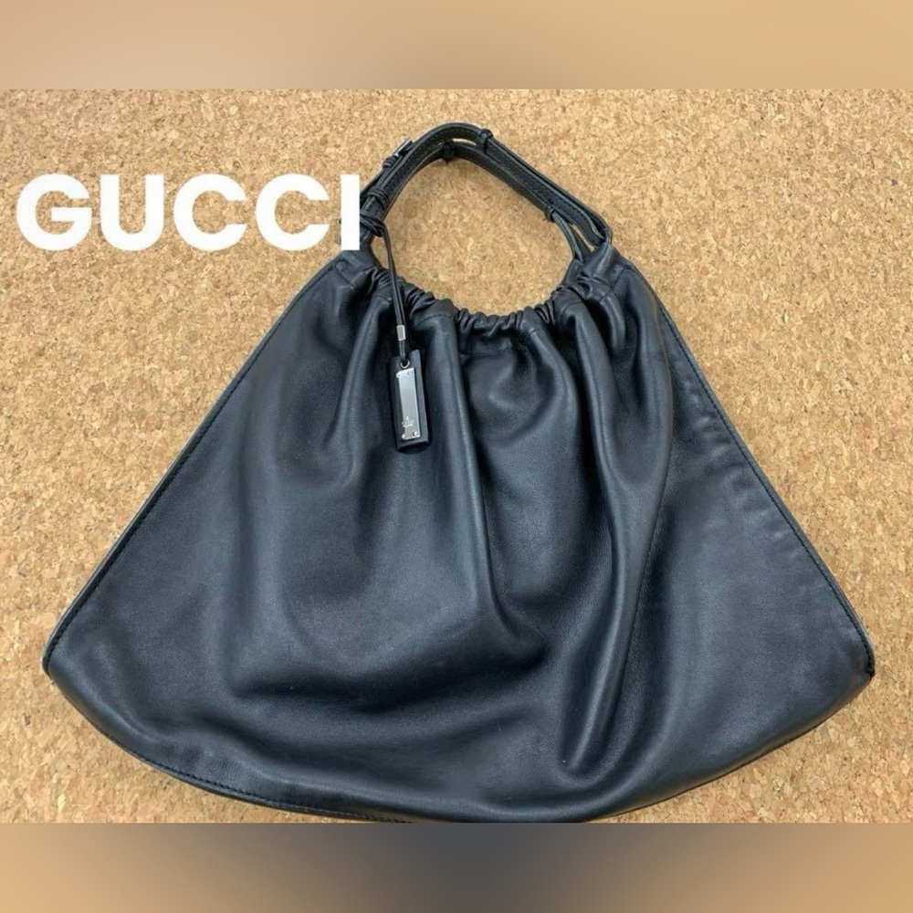 Authentic Gucci Black Leather Hand Bag